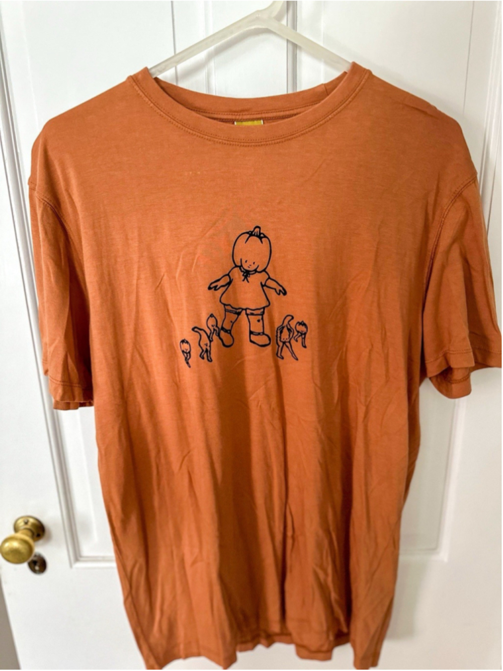 Handmade Bamboo T-shirt Fall Pumpkin Head Funky Soft Shirt NWT